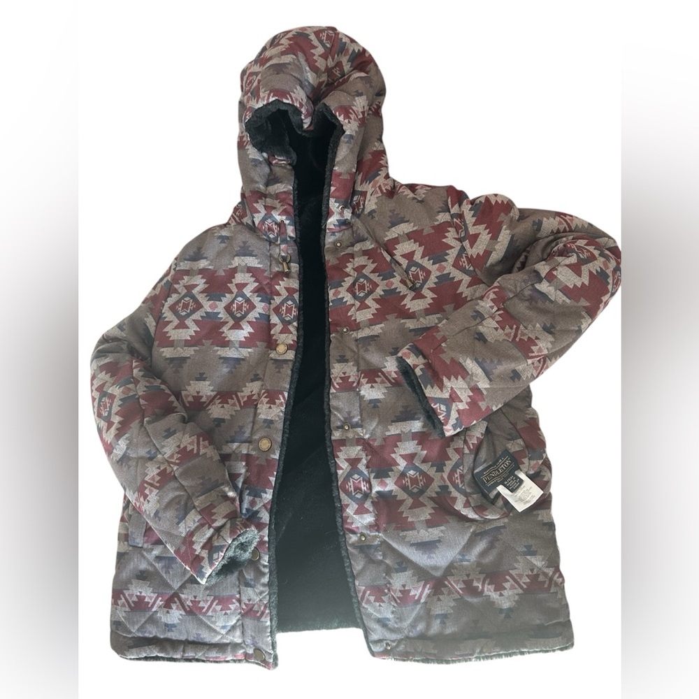 Pendleton Women's Reversible Faux Fur Printed Coat.